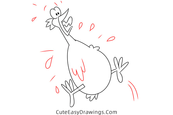 how to draw a funny chicken - www.cuteeasydrawings.com