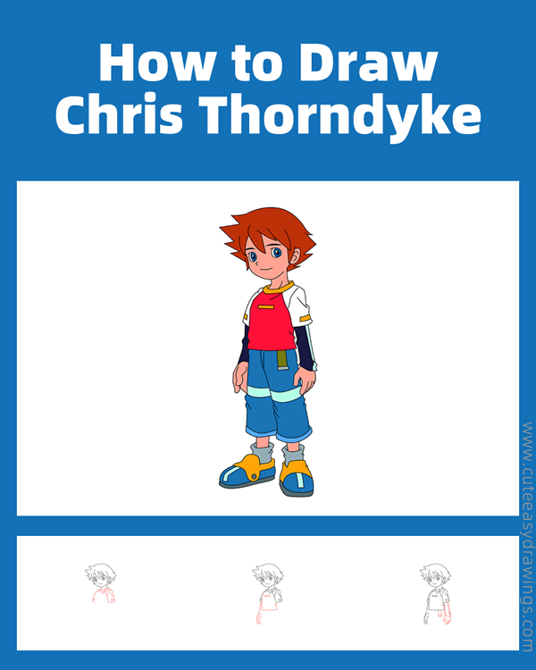 how to draw chris thorndyke from sonic x - www.cuteeasydrawings.com