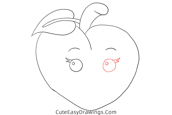 how to draw a cute peach - www.cuteeasydrawings.com