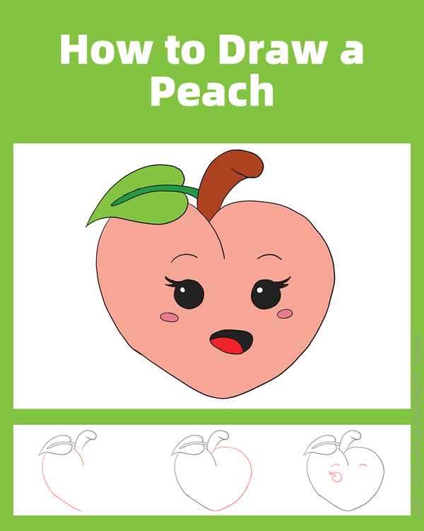 how to draw a cute peach - www.cuteeasydrawings.com