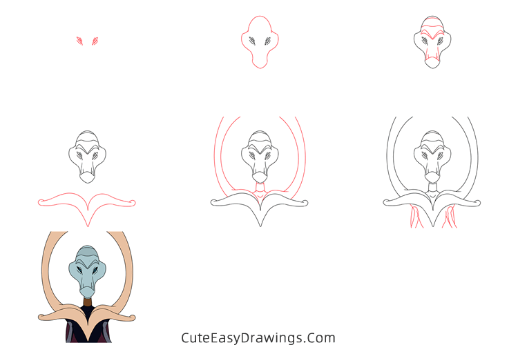 how to draw grand councilwoman from lilo stitch - www.cuteeasydrawings.com