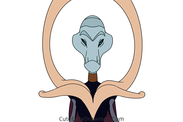 how to draw grand councilwoman from lilo stitch - www.cuteeasydrawings.com