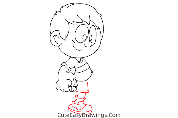 how to draw a boy playing soccer - www.cuteeasydrawings.com