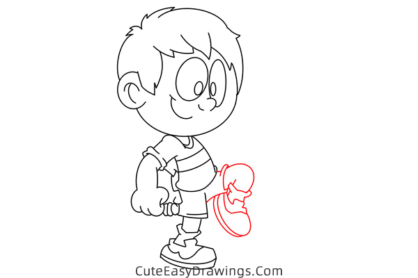 how to draw a boy playing soccer - www.cuteeasydrawings.com