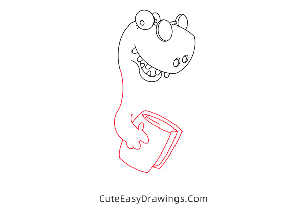 how to draw a dinosaur teacher - www.cuteeasydrawings.com