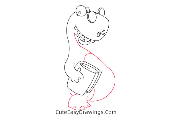 how to draw a dinosaur teacher - www.cuteeasydrawings.com