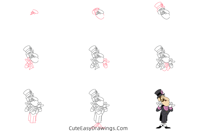 how to draw professor hinkle from frosty the snowman - www.cuteeasydrawings.com