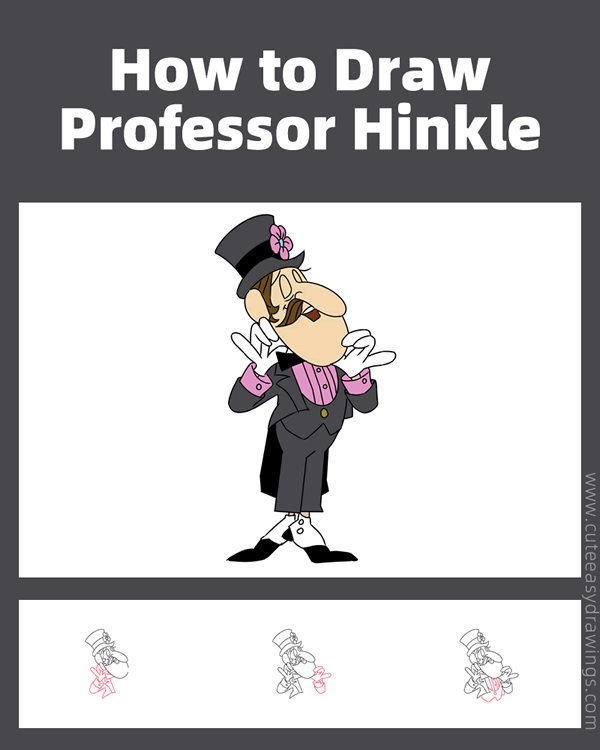 how to draw professor hinkle from frosty the snowman - www.cuteeasydrawings.com