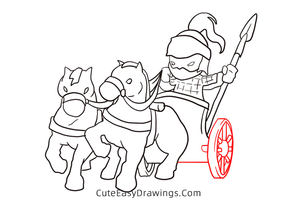 how to draw an ancient chariot - www.cuteeasydrawings.com