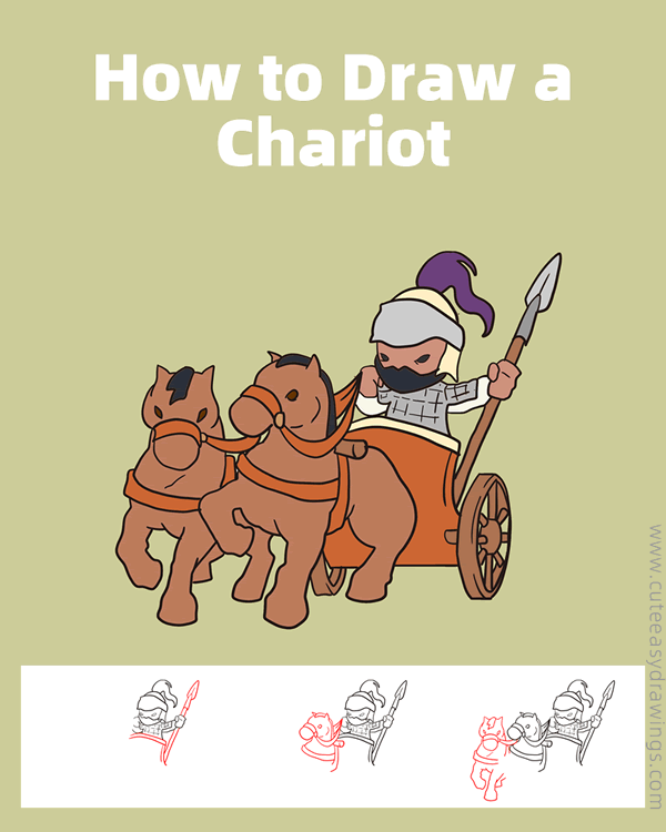 how to draw an ancient chariot - www.cuteeasydrawings.com