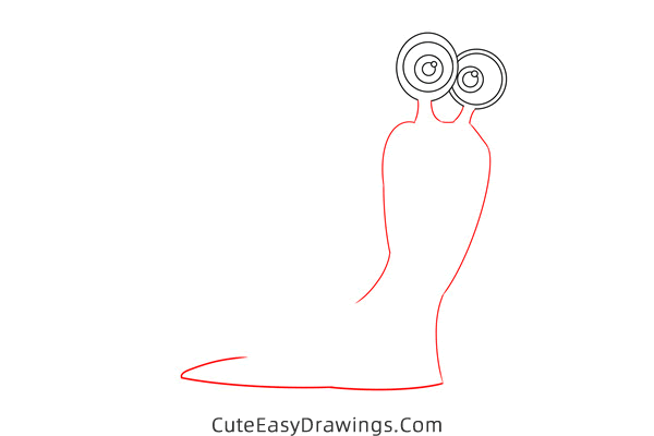 how to draw turbo the snail - www.cuteeasydrawings.com