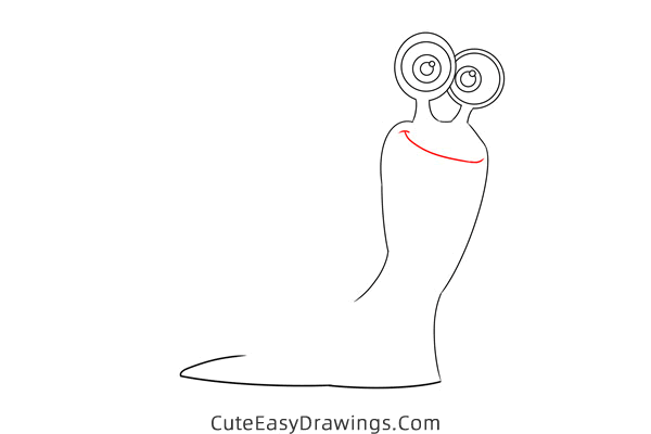how to draw turbo the snail - www.cuteeasydrawings.com
