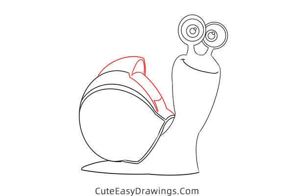 how to draw turbo the snail - www.cuteeasydrawings.com