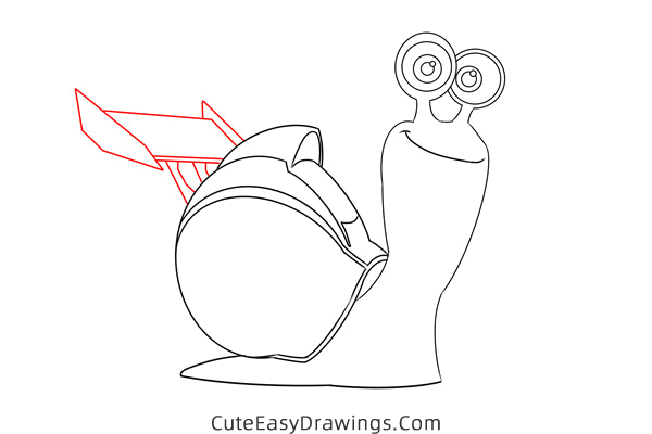 how to draw turbo the snail - www.cuteeasydrawings.com