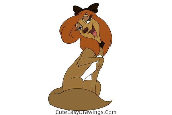 how to draw dixie from the fox and the hound - www.cuteeasydrawings.com