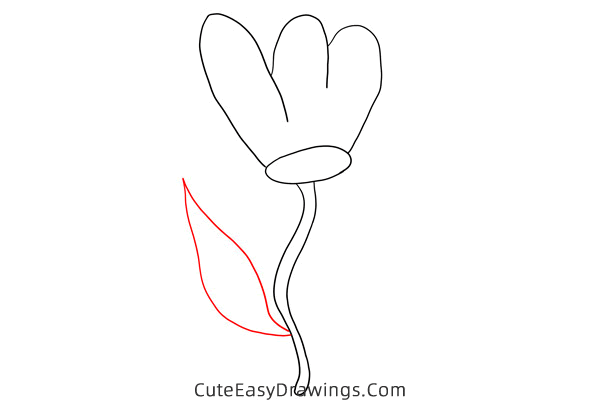 how to draw a tulip easy - www.cuteeasydrawings.com