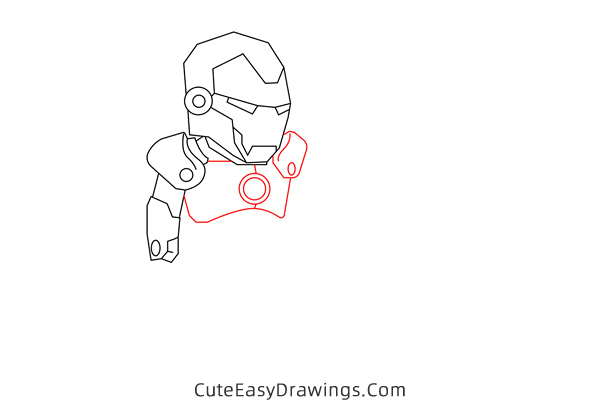how to draw iron man full body - www.cuteeasydrawings.com