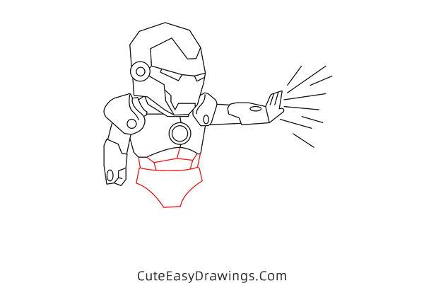 how to draw iron man full body - www.cuteeasydrawings.com