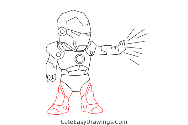 how to draw iron man full body - www.cuteeasydrawings.com