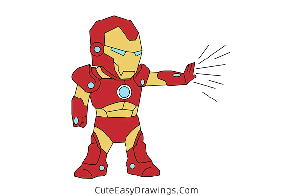 how to draw iron man full body - www.cuteeasydrawings.com