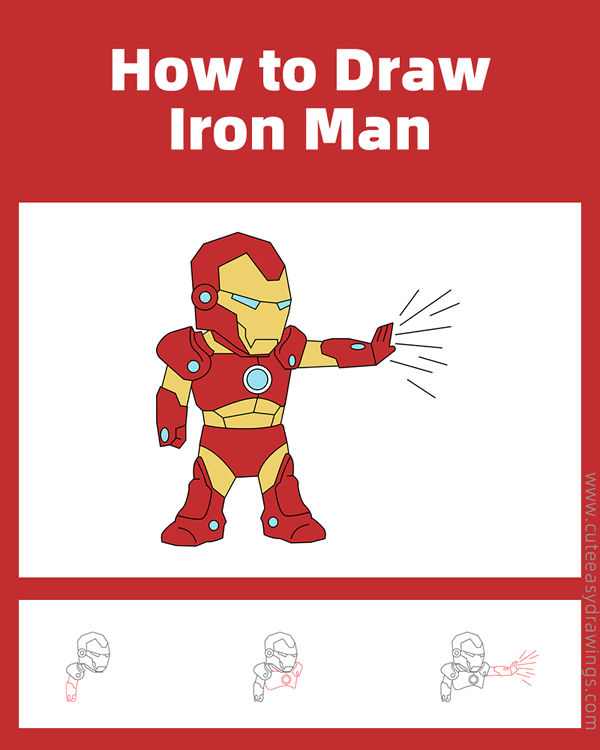 how to draw iron man full body - www.cuteeasydrawings.com