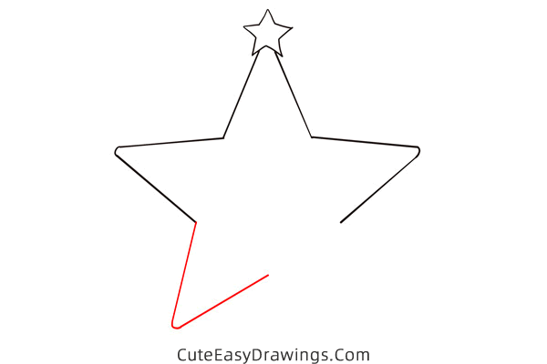 how to draw a christmas star - www.cuteeasydrawings.com