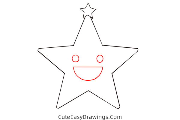 how to draw a christmas star - www.cuteeasydrawings.com