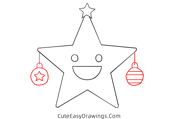 how to draw a christmas star - www.cuteeasydrawings.com