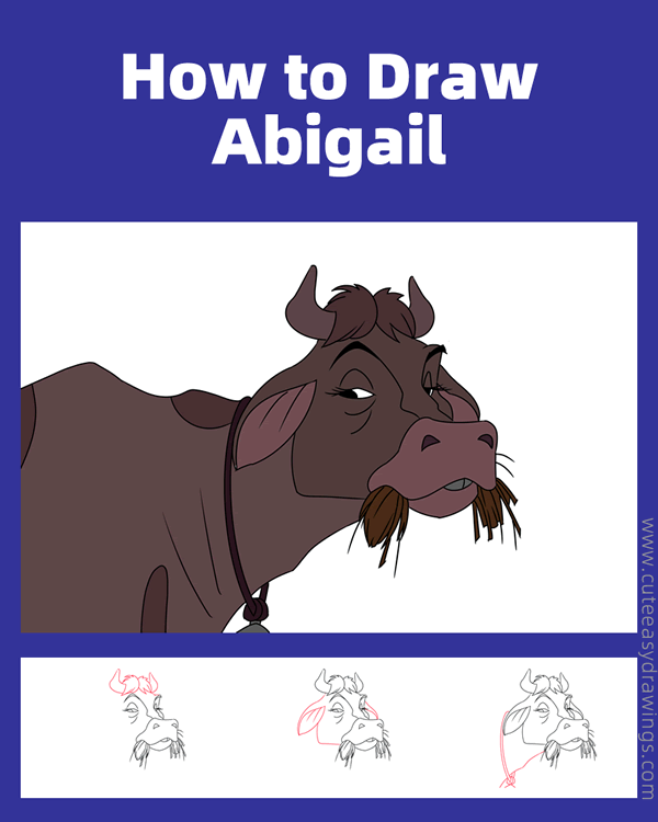 how to draw abigail from the fox and the hound - www.cuteeasydrawings.com