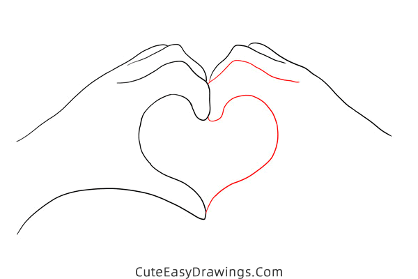 how to draw heart hands - www.cuteeasydrawings.com