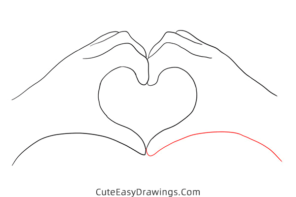 how to draw heart hands - www.cuteeasydrawings.com