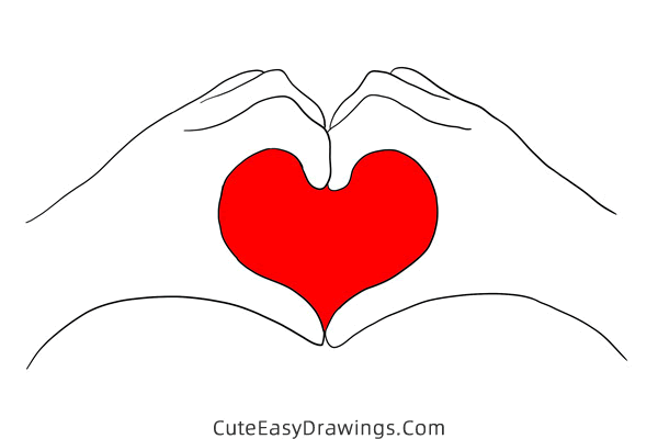 how to draw heart hands - www.cuteeasydrawings.com