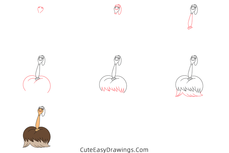 how to draw fifi from beauty and the beast - www.cuteeasydrawings.com