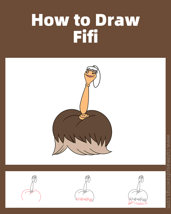 how to draw fifi from beauty and the beast - www.cuteeasydrawings.com