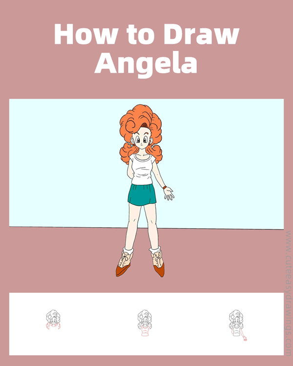 how to draw angela from dragon ball - www.cuteeasydrawings.com
