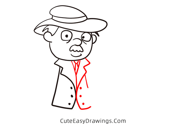 how to draw a detective - www.cuteeasydrawings.com
