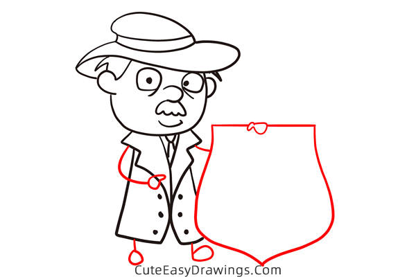 how to draw a detective - www.cuteeasydrawings.com