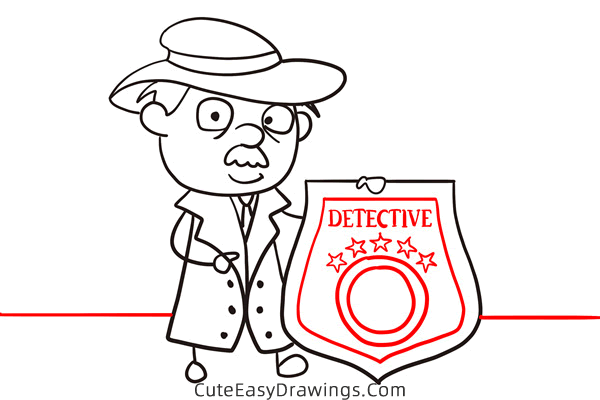 how to draw a detective - www.cuteeasydrawings.com