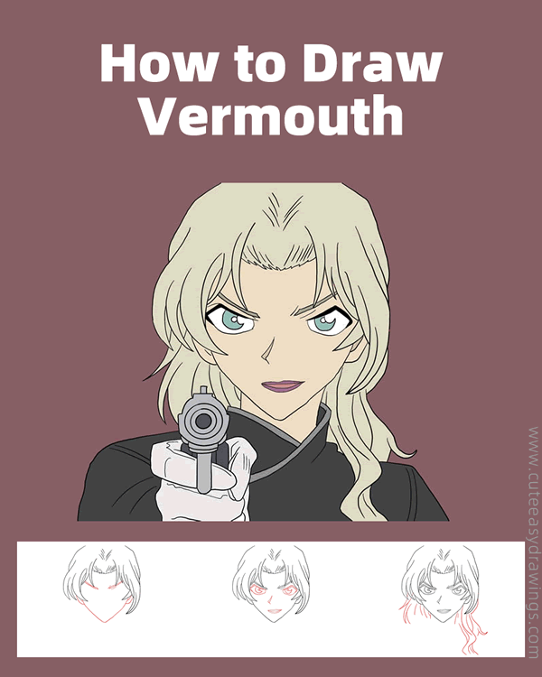 how to draw vermouth from detective conan - www.cuteeasydrawings.com