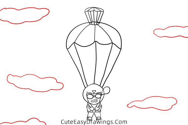 how to draw a paratrooper - www.cuteeasydrawings.com