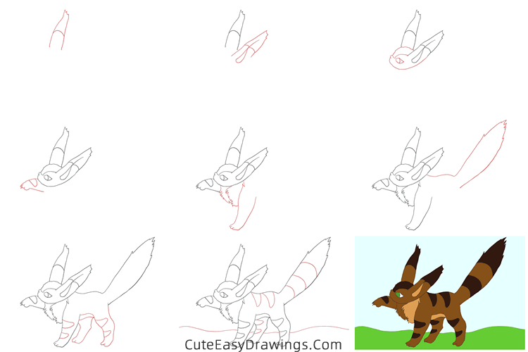how to draw fox squirrel from castle in the sky - www.cuteeasydrawings.com