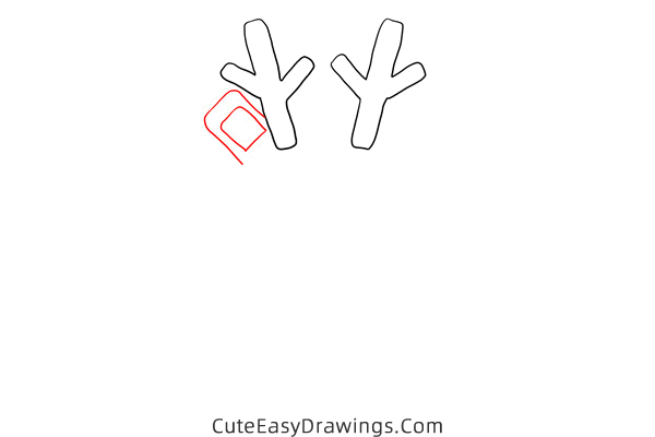 how to draw rudolph face - www.cuteeasydrawings.com
