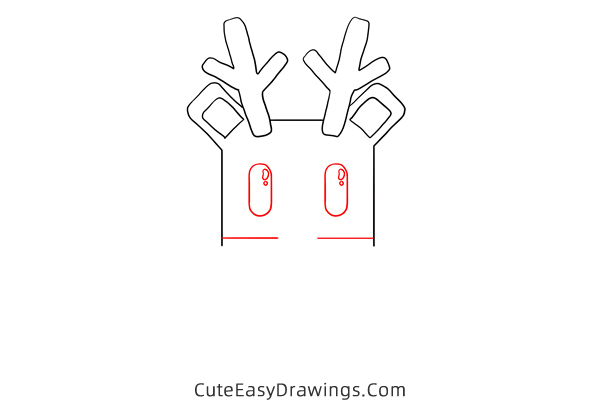 how to draw rudolph face - www.cuteeasydrawings.com