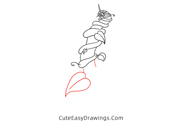 how to draw a beanstalk - www.cuteeasydrawings.com