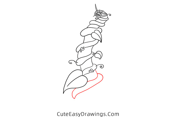how to draw a beanstalk - www.cuteeasydrawings.com