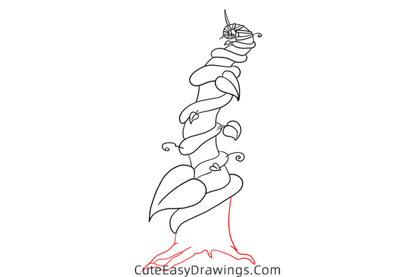 how to draw a beanstalk - www.cuteeasydrawings.com