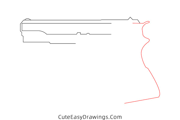 how to draw a gun - www.cuteeasydrawings.com