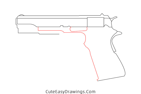 how to draw a gun - www.cuteeasydrawings.com