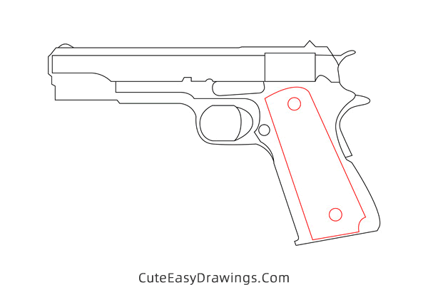how to draw a gun - www.cuteeasydrawings.com