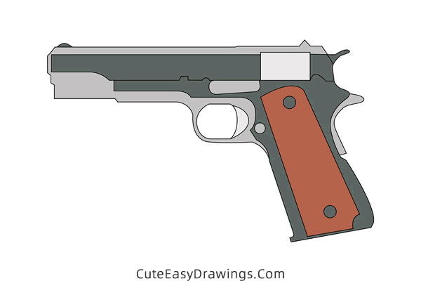 how to draw a gun - www.cuteeasydrawings.com